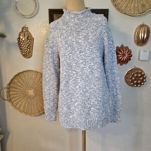 L.L. Bean Fisherman Core, Cottagecore, Cabincore Navy & White Turtleneck Sweater